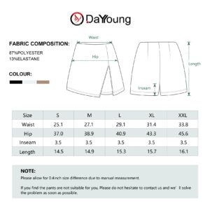 DAYOUNG Women’s Tennis Skirt High Waisted Golf Workout Exercise Running Skort Asymmetrical Shorts with Pocket Y69-Black-L