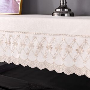 Upright Piano Cover Electronic Piano Keyboard Cover Piano Chair Cover Exquisite Embroidery Fashionable and Elegant Dust Cover With Frills (Piano Top Towel 200 * 90cm, Coffee Color)