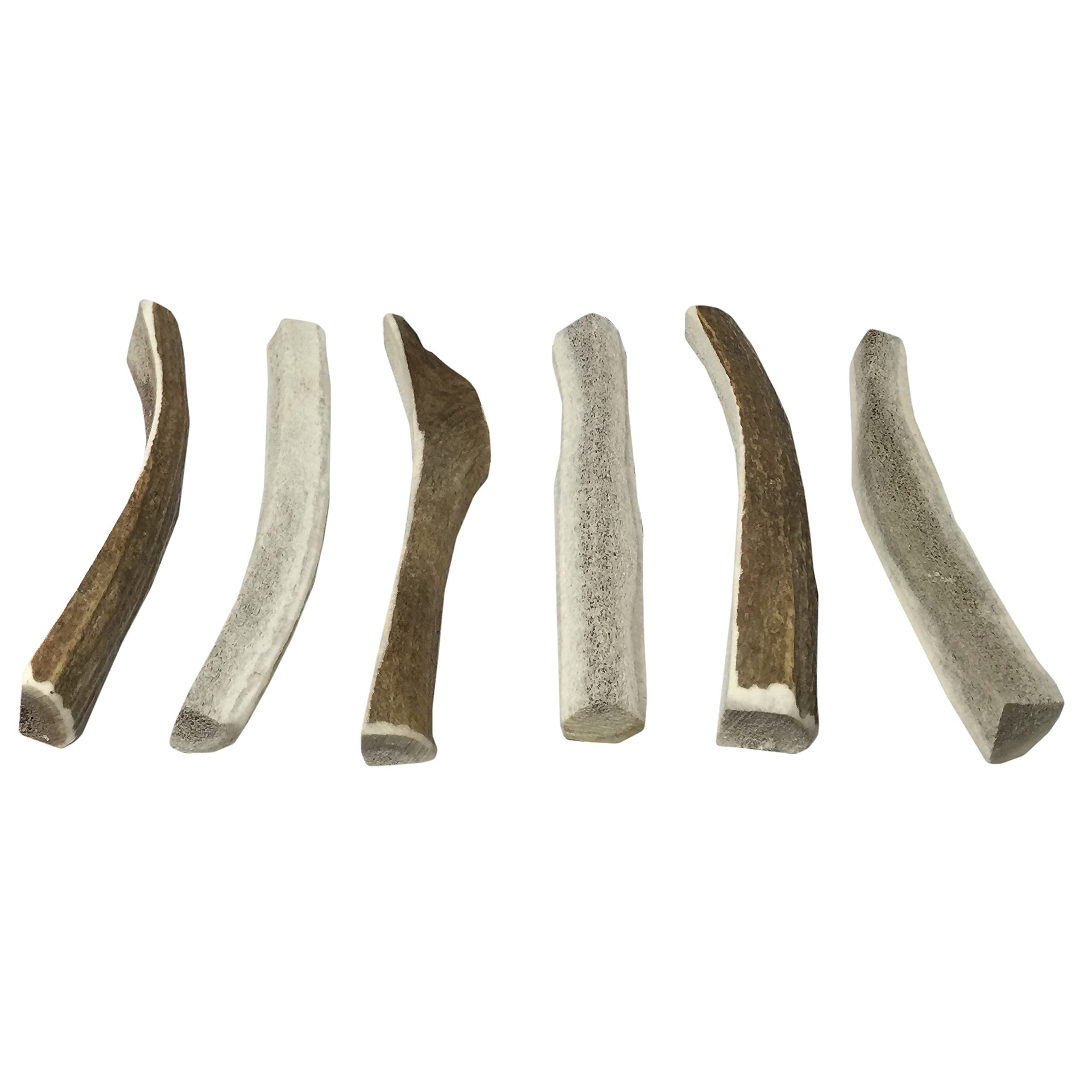 Deluxe Naturals Elk Antler Chews for Dogs | Naturally Shed USA Collected Elk Antlers | All Natural A-Grade Premium Elk Antler Dog Chews | Product of USA, 6-Pack Small Split