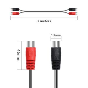 XMSJSIY Dual MIDI Cable Dual 5-Pin DIN MIDI to Dual 5 Pin DIN Cable Male to Male Musical Instrument Digital Interface OFC Wire for Digital Keyboards Synthesizers Audio Cable-10 Feet(3meter)