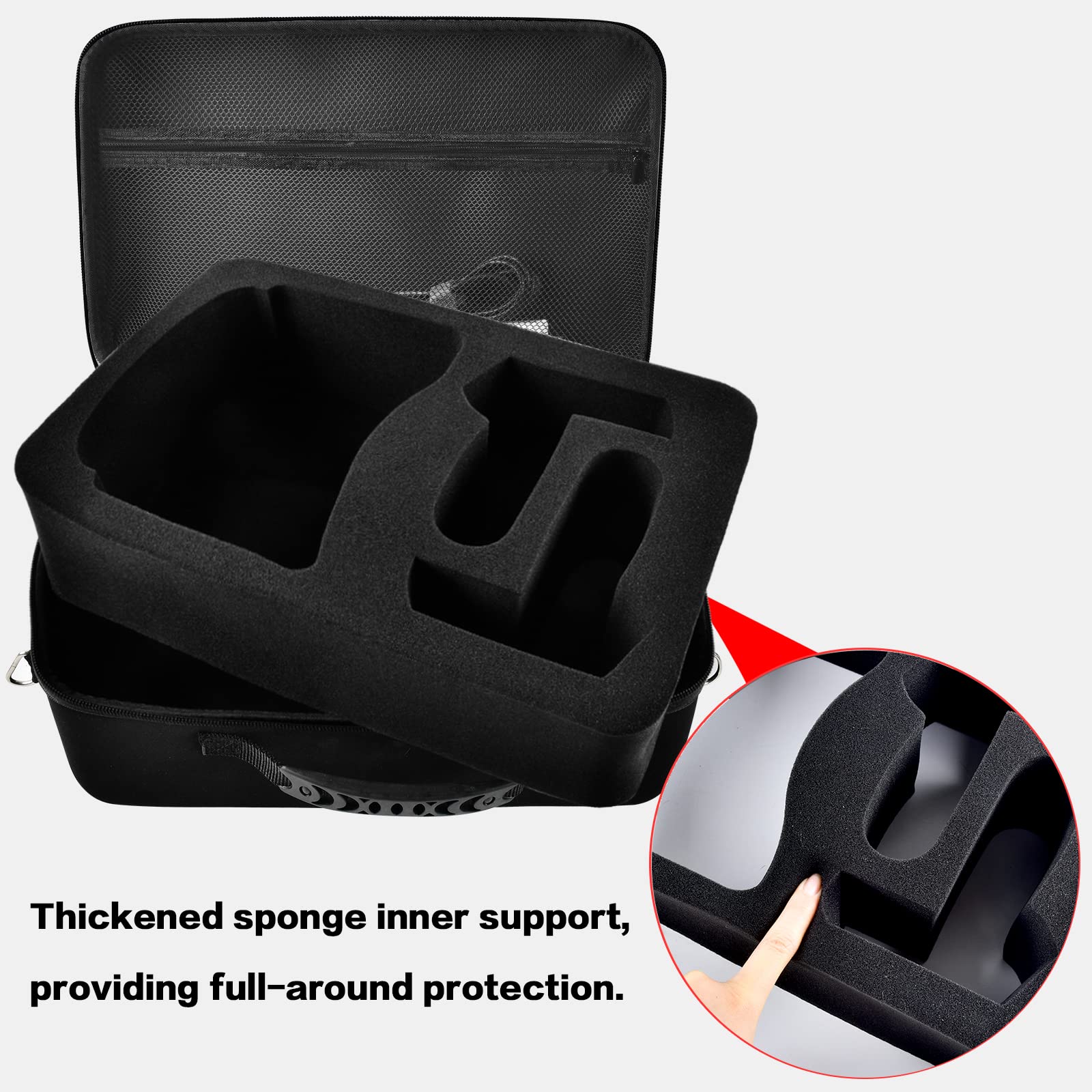 Hard Carrying Case for Meta/for Oculus Quest 2/ Quest 3 All-in-One VR Gaming Headset and Touch Controllers, Travel Storage Bag with Silicone Face Cover & Lens Protector & Accessories - Black