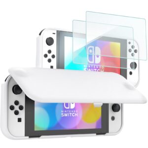 ProCase Nintendo Switch OLED Flip Cover with 2 Pack Tempered Glass Screen Protectors Bundle with Carrying Case for Nintendo Switch OLED Model & Nintendo Switch