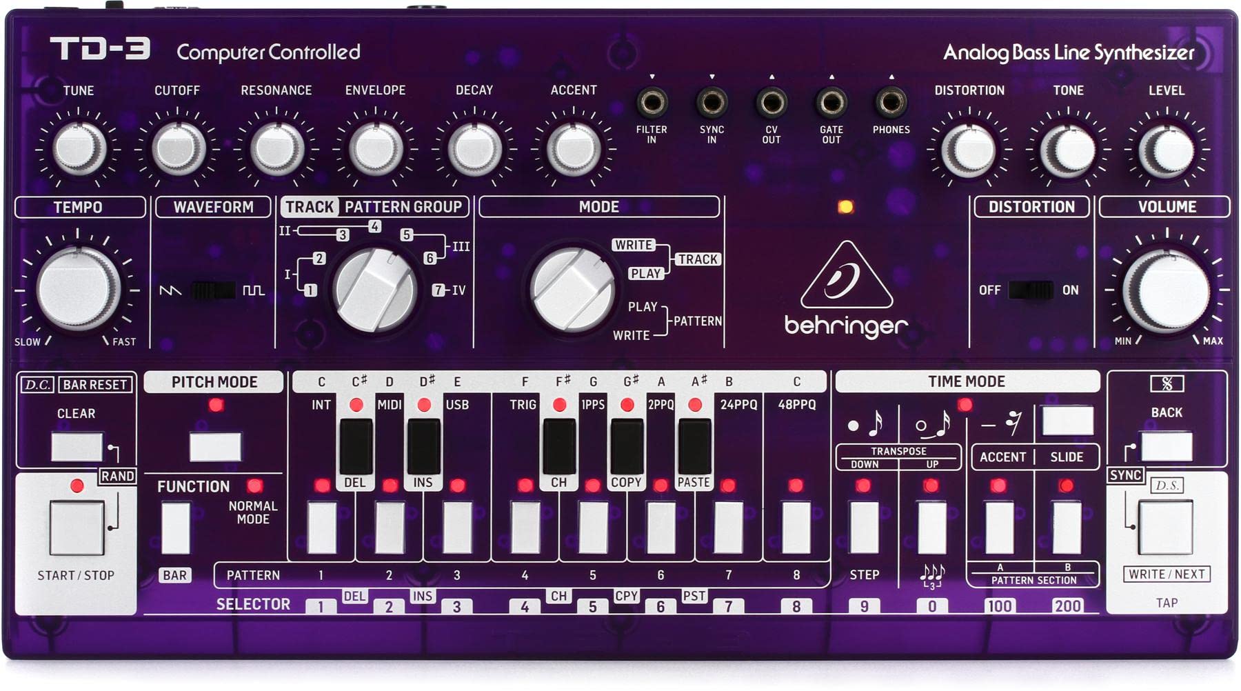 Behringer TD-3-GP Analog Bass Line Synthesizer - Purple