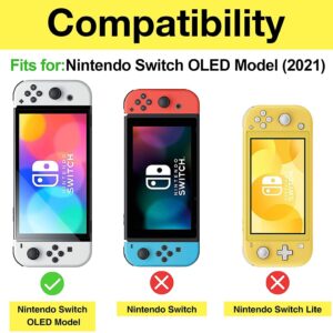 ProCase Nintendo Switch OLED Flip Cover with 2 Pack Tempered Glass Screen Protectors Bundle with Carrying Case for Nintendo Switch OLED Model & Nintendo Switch