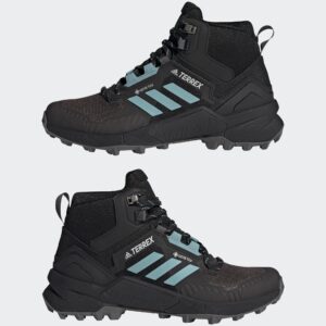 adidas Women's Terrex Swift R3 Mid Gore-tex, Core Black Mint Ton Grey Five, 6