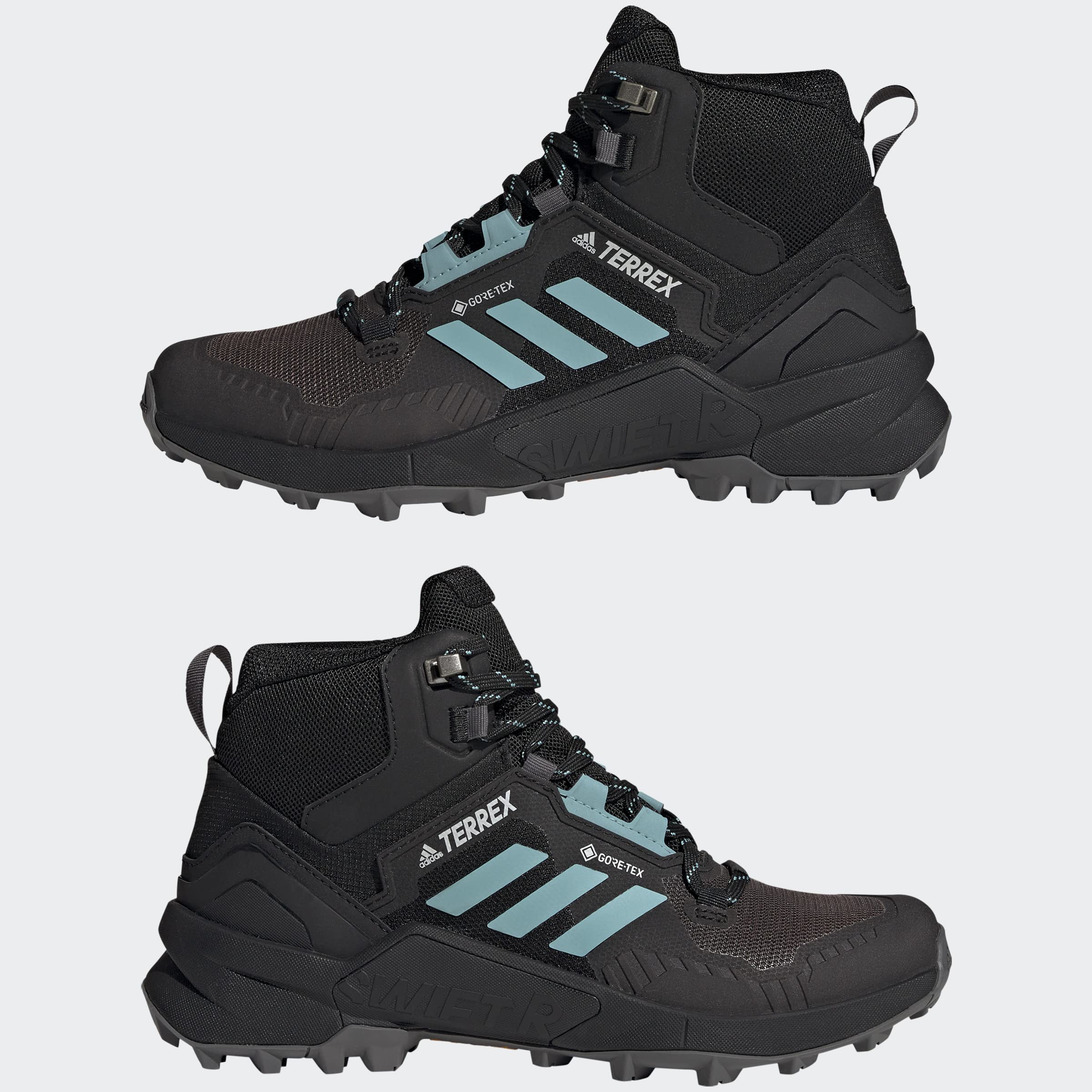 adidas Women's Terrex Swift R3 Mid Gore-tex, Core Black Mint Ton Grey Five, 6