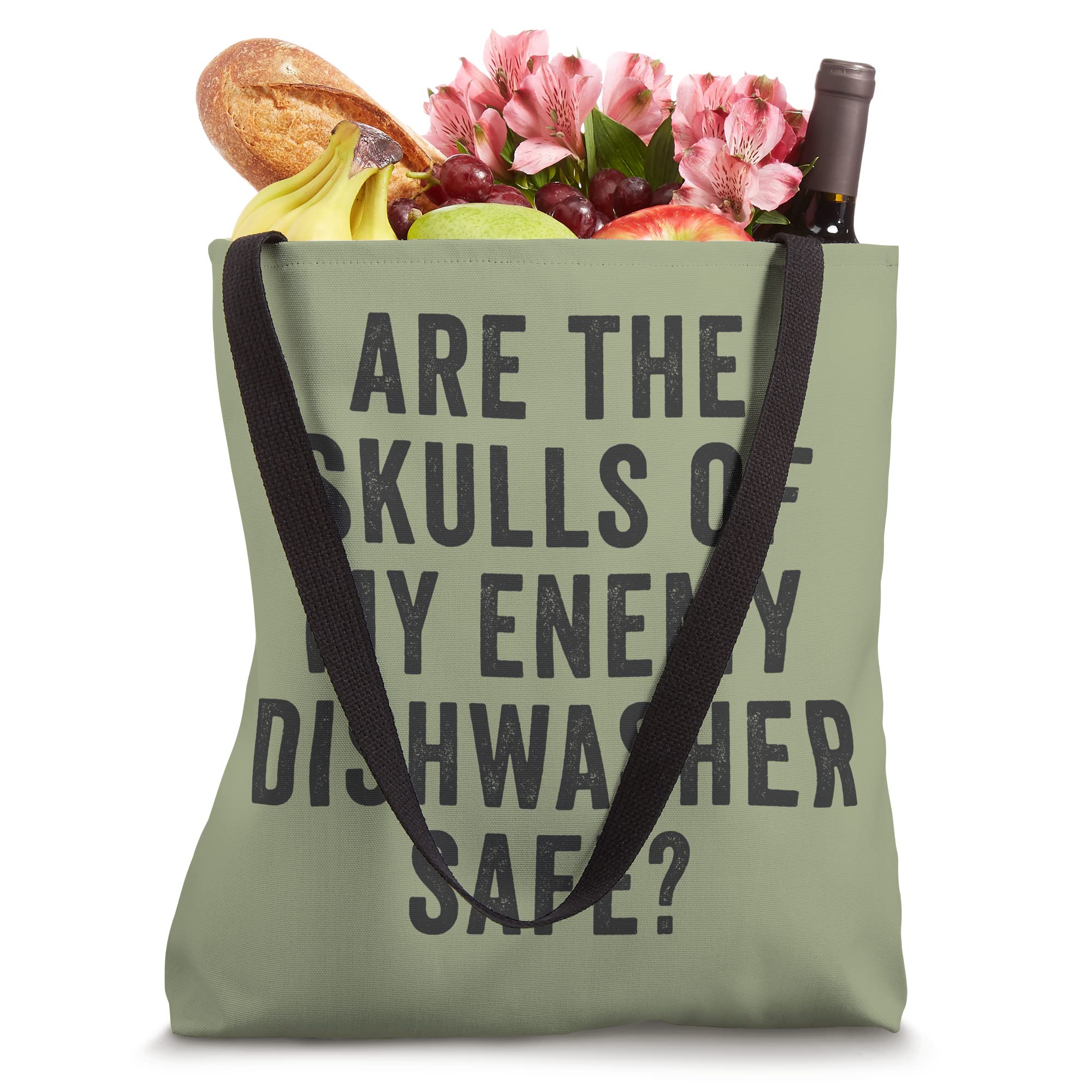 Are the Skulls of My Enemy Dishwasher Safe Viking Drinking Tote Bag