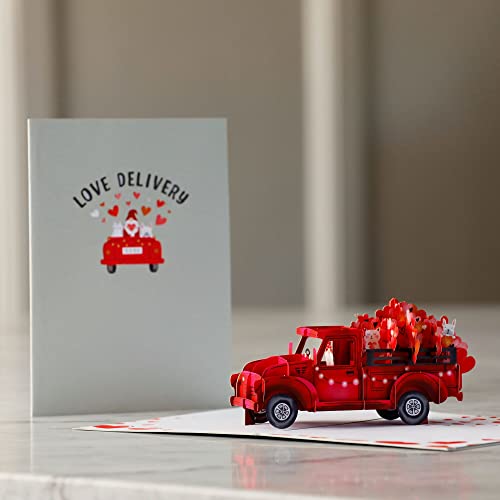 Lovepop Everyday Pop-Up Card for Her and Him- 3D Love Greeting Cards for Boys, Girls, Men, Women - Love Delivery - 5" x 7" Truck Card - Blank Note Card & Envelope Included