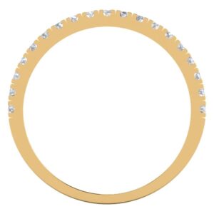 0.57 ct Round Cut Clear Simulated Diamond 14k Yellow Gold Stackable Wedding Engagement Promise anniversary Band Sz 4.5