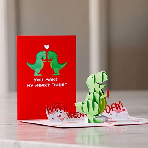 Lovepop You Make My Heart 'Saur' Pop Up Card, 5” x 7” - 3D Valentine Greeting Cards, Pop Up Valentine's Cards, Romantic Card, Love Cards for Her, Anniversary Card for Wife