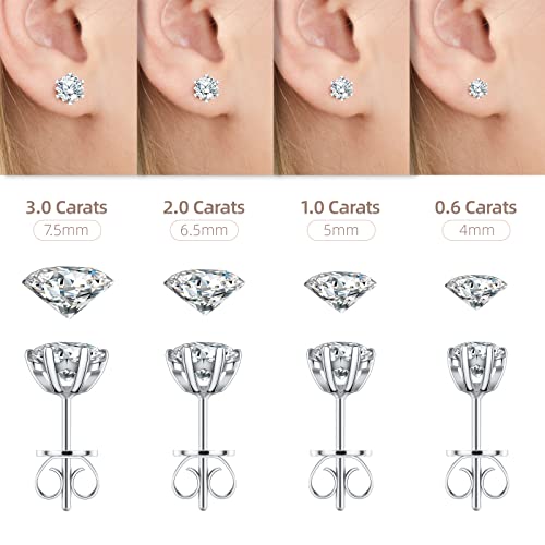 Diamond Earrings for Women Men, Gifts for Wife Mom Girlfriend, 2 carats D Color (VVS1) Moissanite Diamond Stud Earrings, Anniversary Jewelry Present for Wife, Birthday Valentines Gifts