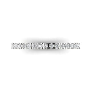 0.57 ct round cut clear simulated diamond 14k white gold stackable wedding engagement promise anniversary band sz 10