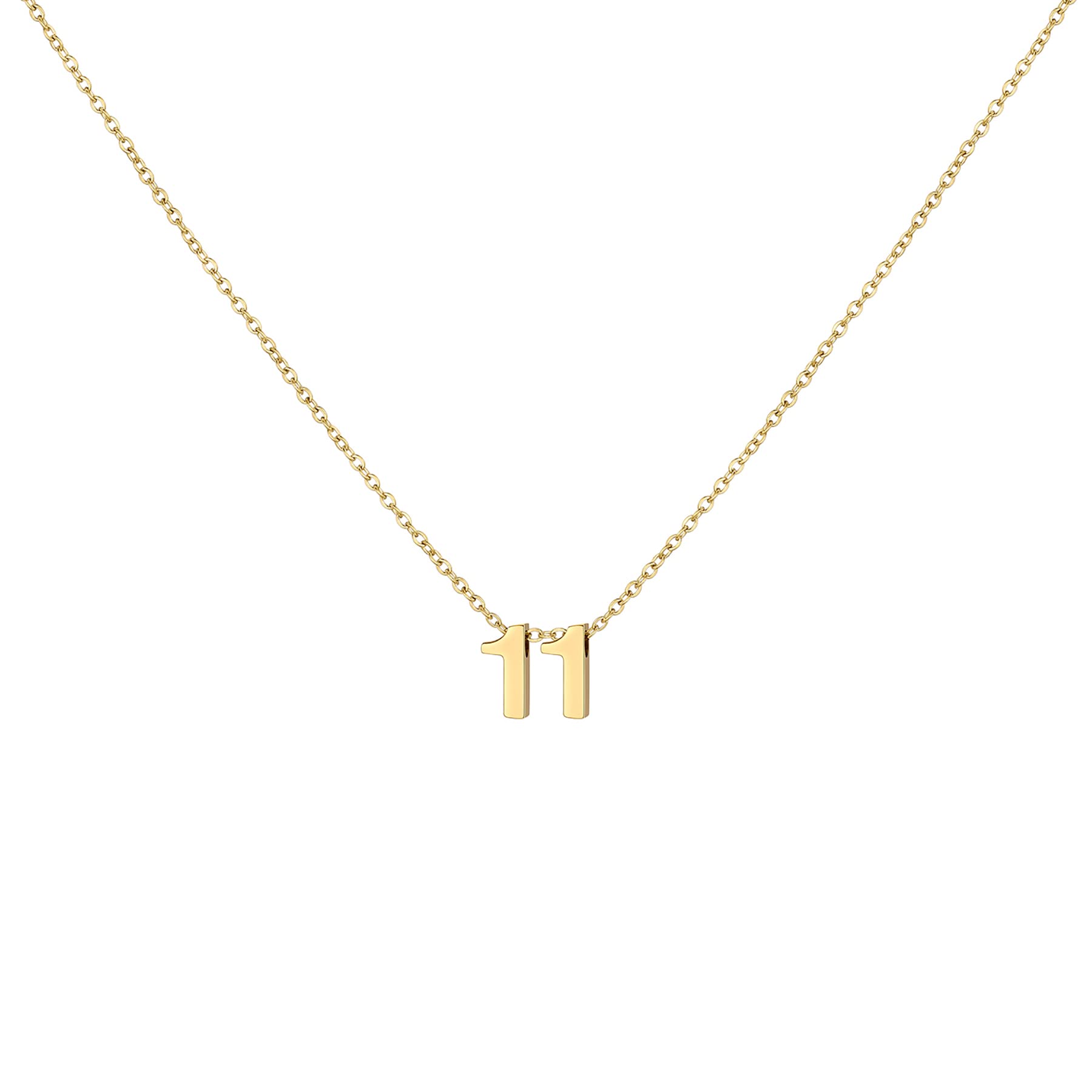 LOXUAKAM Number 11 Necklace for Women, 18K Gold Plated Charm Handmade Necklace Small Dainty Tiny Number Pendant Necklaces for Women Personalized Jewelry