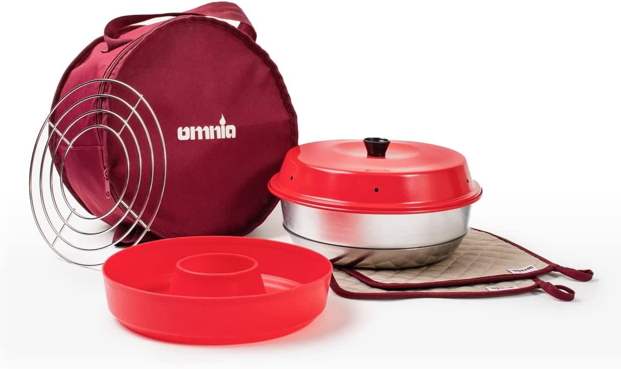 Omnia Kit 1, Set of 5 Products - Camp Oven, Silicone Mold, Potholders, Baking Grid and Storage Bag - Ultimate Starter Kit for Omnia Recreational Oven