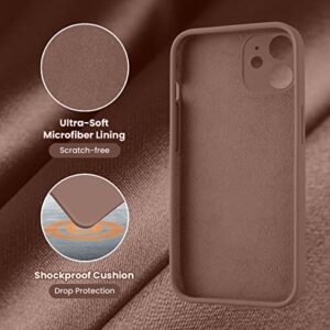 Cordking Designed for iPhone 11 Case, Silicone [Square Edges] & [Camera Protecion] Upgraded Phone Case with Soft Anti-Scratch Microfiber Lining, 6.1 inch, Light Brown