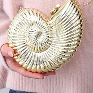 TOKYO-T Gold Evening Purses and Clutches for Women Seashell Crossbody Shiny Bag Chain