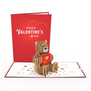 Lovepop Valentine’s Day Love Bear Pop Up Card, 5” x 7” - 3D Valentine Greeting Cards, Pop Up Cards, Romantic Card, Love Cards for Her, Anniversary Card, Cards for Kids