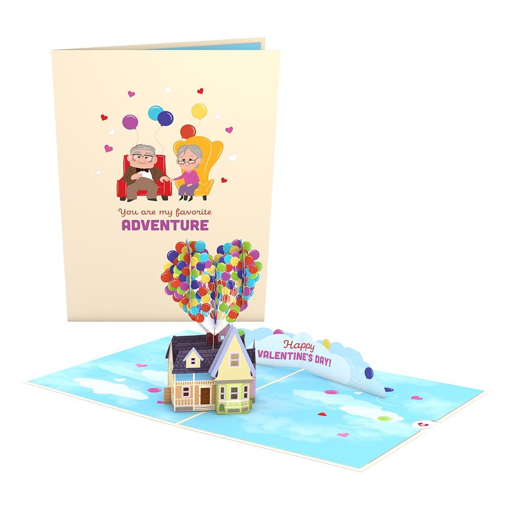 Lovepop Disney and Pixar Up My Greatest Adventure Valentine Pop Up Card, 5" x 7" - 3D Greeting Card, Valentine's Day Card, Pop Up Card for her