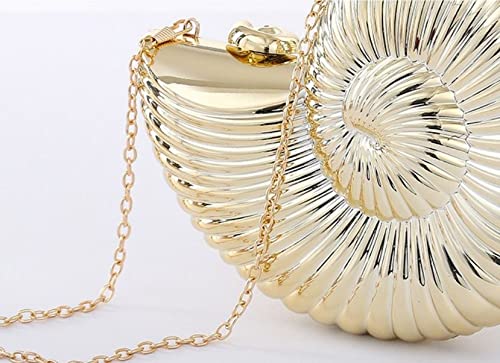 TOKYO-T Gold Evening Purses and Clutches for Women Seashell Crossbody Shiny Bag Chain