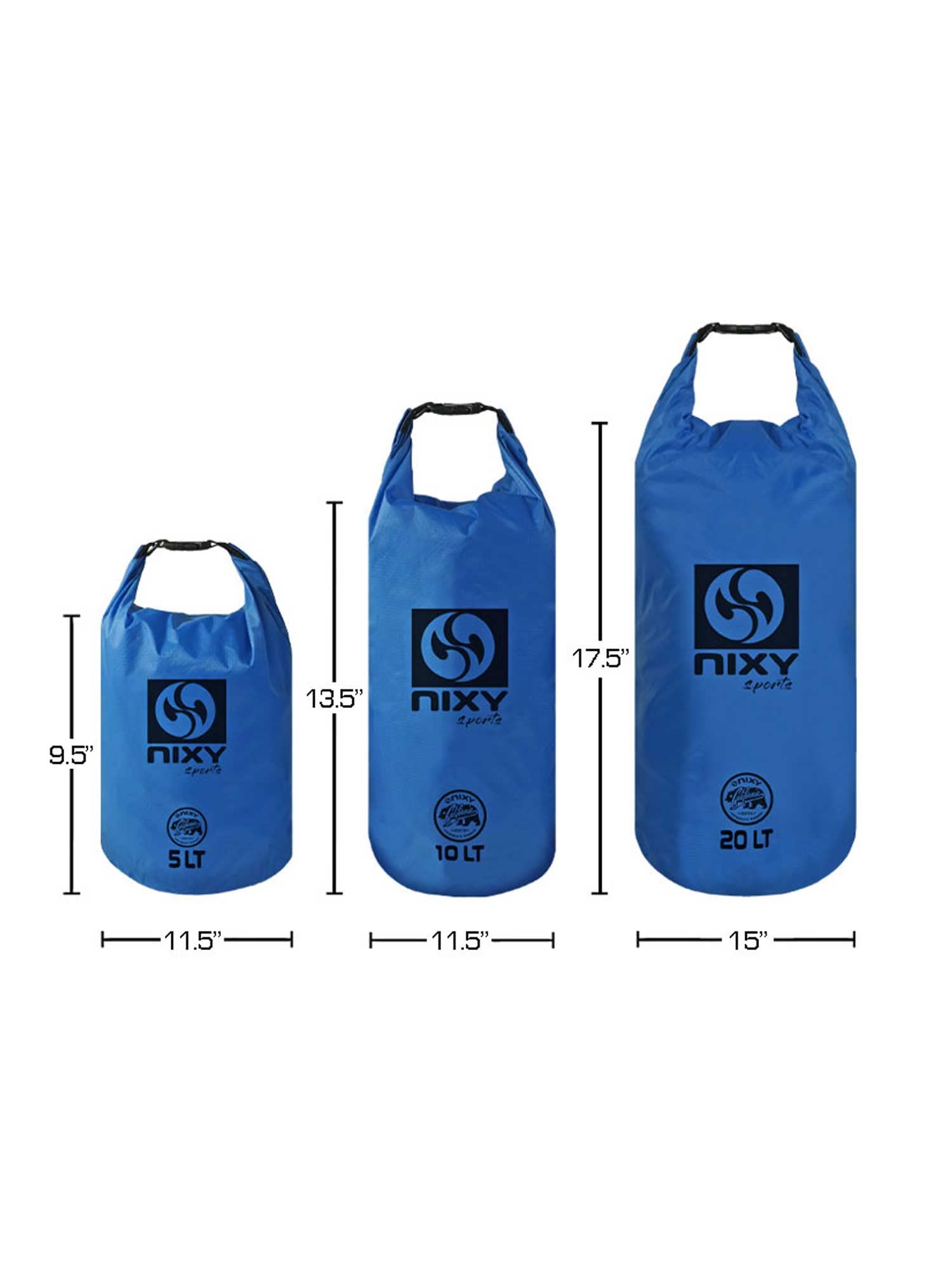 NIXY Waterproof Dry Bag Dry Sack Ultralight 5L/10L/20L, Keep Gear Dry for Paddle boarding, Kayaking, Backpacking, Camping, Boating, Swimming, Outdoors-Roll Top Ripstop Nylon (Blue, 20L)