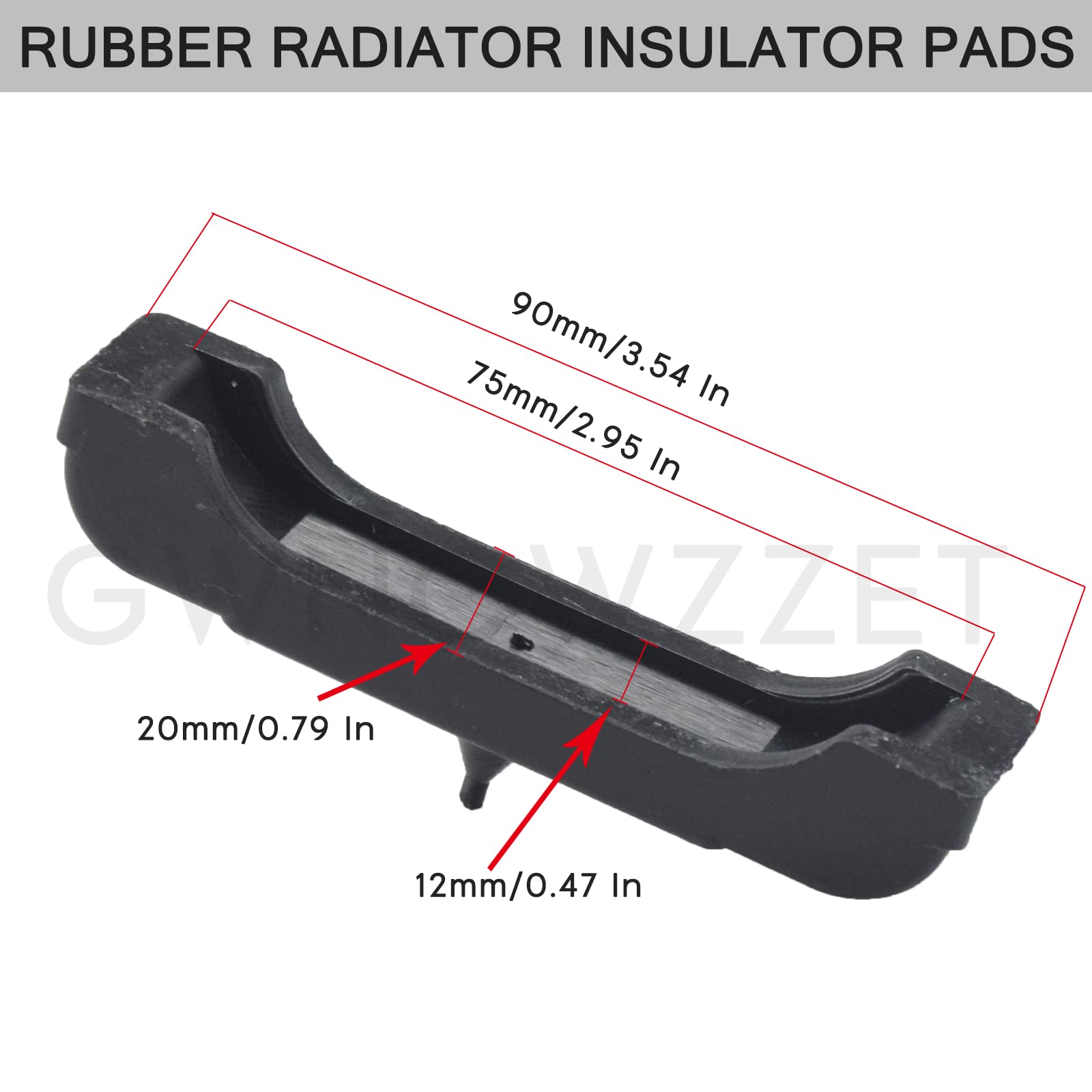 Rubber Radiator Insulator Pads for GM Buick Chevrolet GMC Pontiac 3 Core Radiator Cushions Support Mounts Replace 4012-326-681S