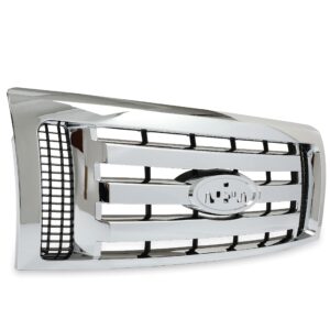 HECASA Front Bumper Grill Compatible with 2009-2012 Ford F150 9L3Z8200D FO1200511 Bumper Guard Cover Hood Grille Shell Chrome Silvery