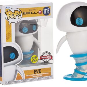 Funko Pop! Disney: Wall-E - Eve Flying - Glow in The Dark - Collectible Vinyl Figure - Gift Idea - Official Products - Toys for Kids and Adults - Movies Fans