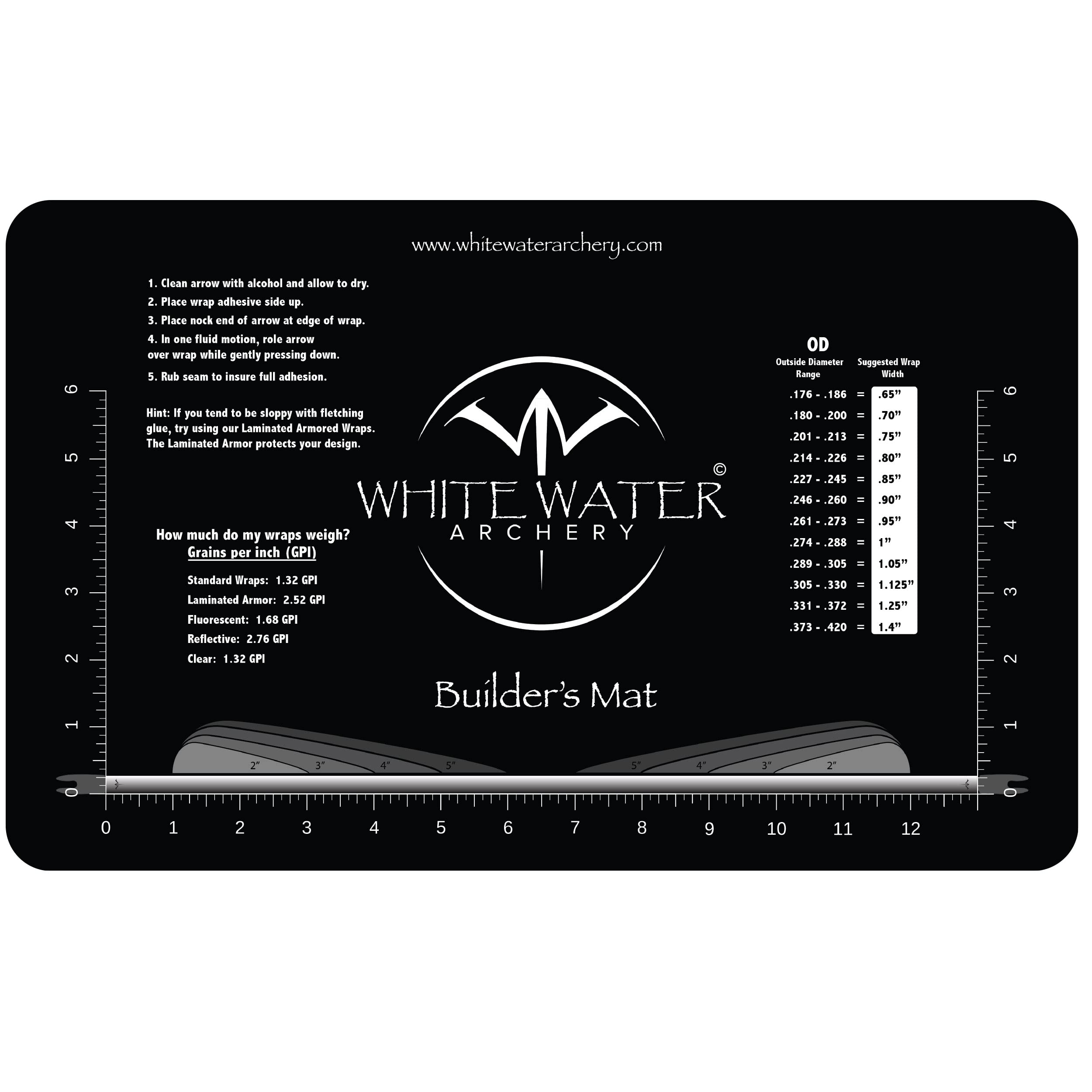 White Water Archery Builder’s Mat Arrow Wrap Installation Fletching Pad