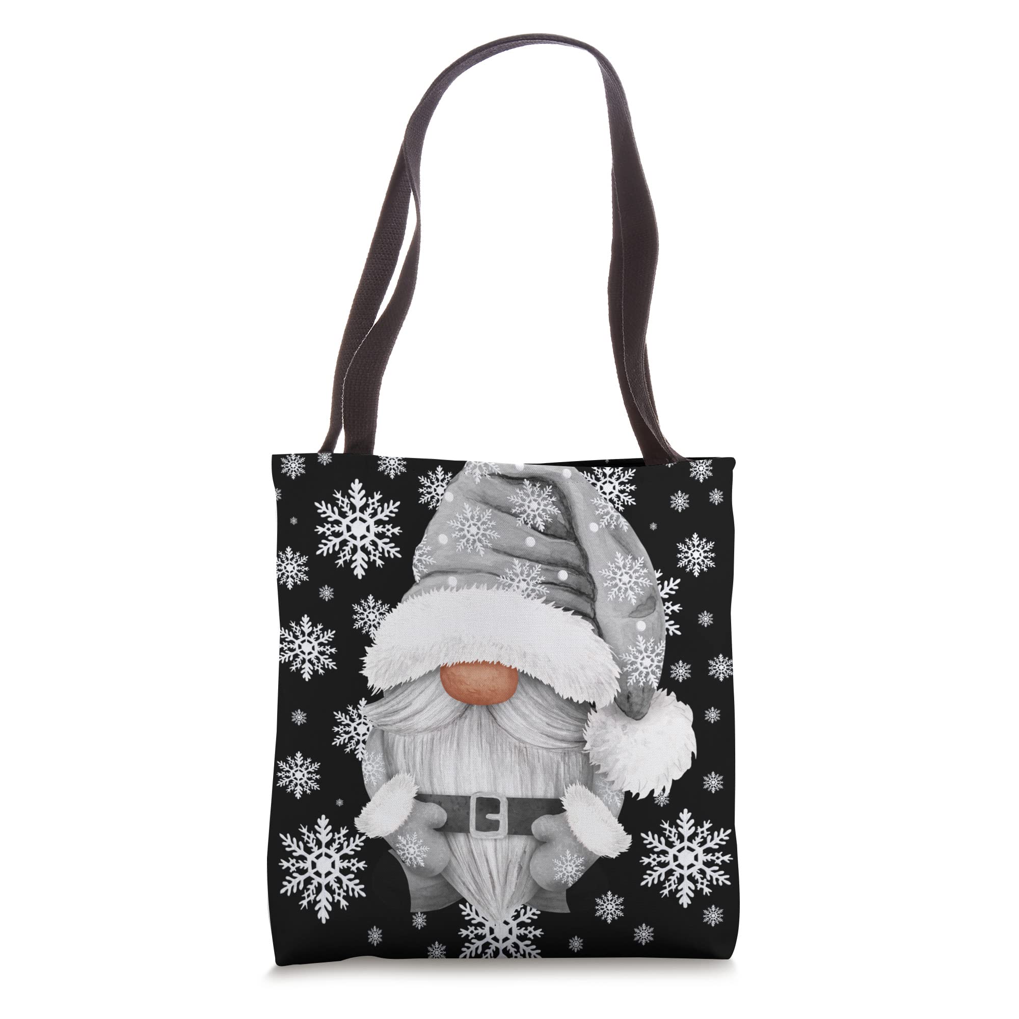 Cool Grey Santa Gnomie For Gothic And Emo With Winter Gnome Tote Bag