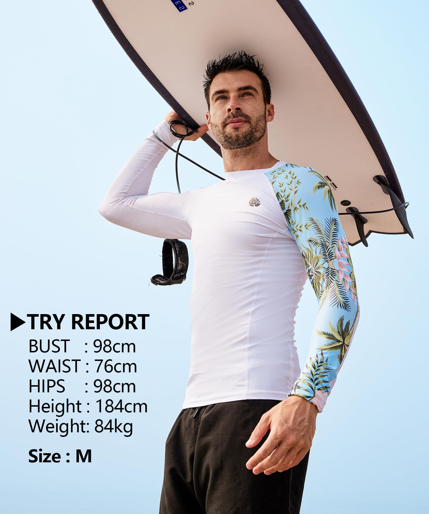 HUGE SPORTS Men's Rash Guard Long Sleeves UPF 50+ UV Sun Protection Quick Drying Splice Compression Swim Shirts