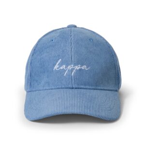 sorority shop kappa kappa gamma baseball cap - embroidered logo, soft corduroy blue