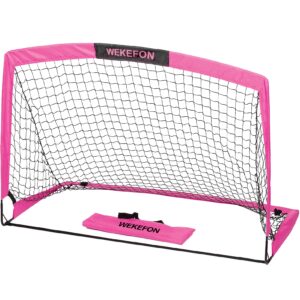 WEKEFON Soccer Goal 5' x 3.1', Pink, Portable for Backyard Games & Training, 1 Pack