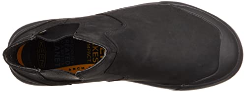 KEEN Women's Elena Pull On Waterproof Chelsea Boot, Triple Black/Black, 7.5