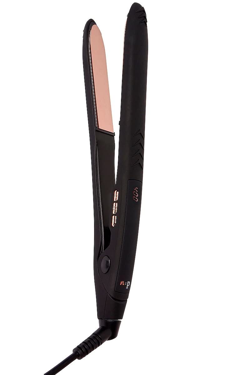 n:p Beautiful Flat Iron Vibrating Hair Straightener Technology Titanium Soft Cool Touch NO-Slip Grip