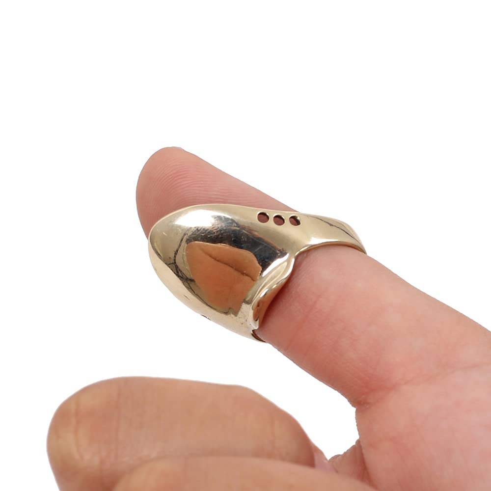 SOPOGER Archery Thumb Ring Handmade Brass Thumb Draw Release Finger Tab Bow Finger Guard Traditional Recurve Bow Hunting Finger Protector Shooting Ring Safety Accessories (20#)