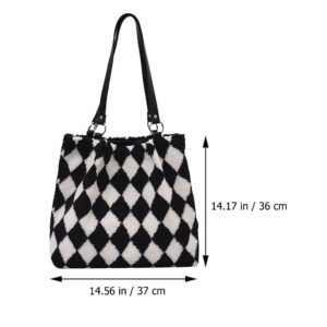 Women Handbag Single Shoulder Bag Large Capacity Lamb Wool Handbag Tote for Lady Womens Handbag