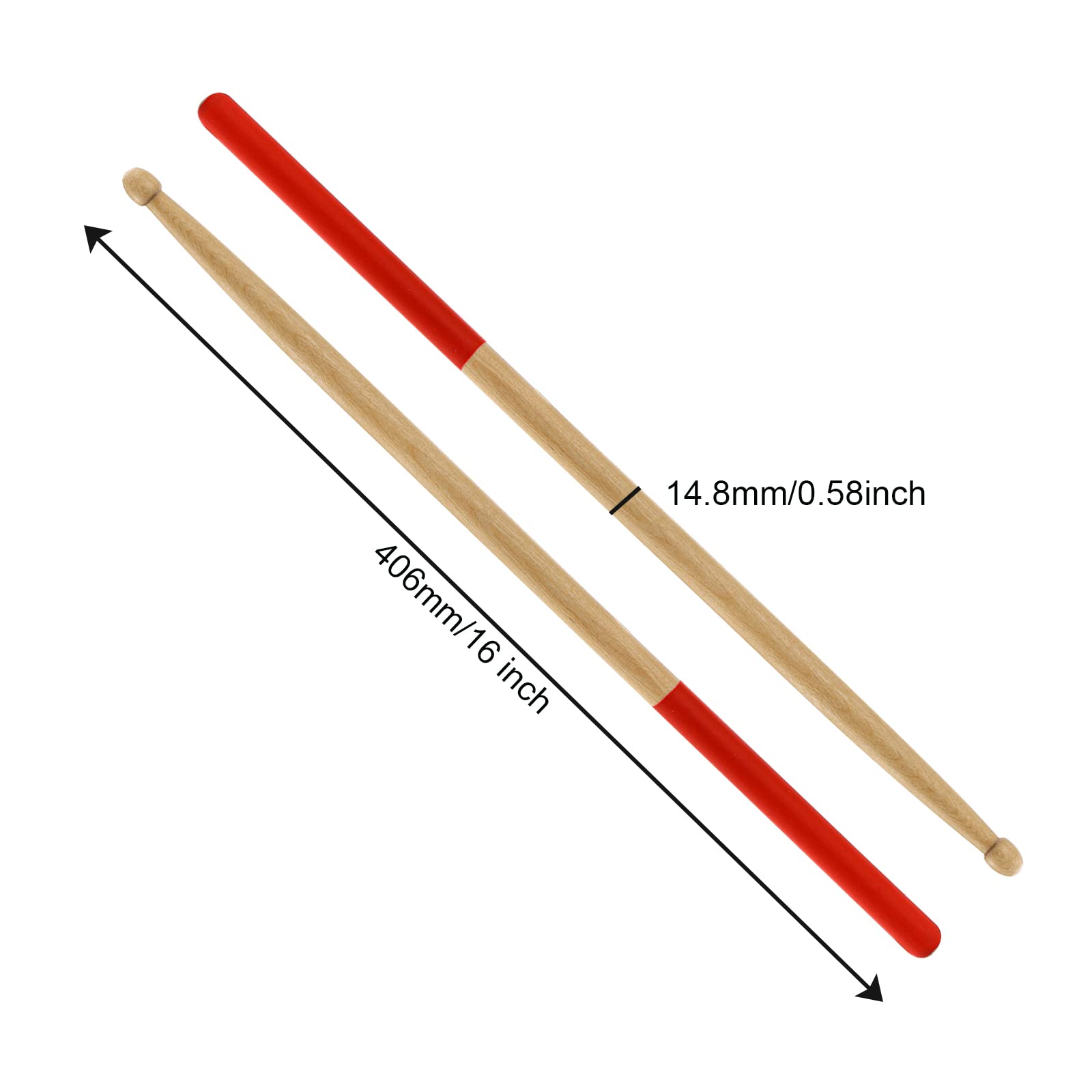 Suwimut 12 Pairs Drum Sticks with Non-Slip Rubber Handle, Classic 5A Maple Wood Tip Drumsticks for Kids, Adults and Beginners, Professional Musical Instrument Percussion Accessories, 6 Colors