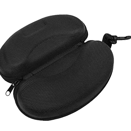 Yamrots 2 Pcs Zipper Hard Sunglasses Cases Portable Travel Eyeglasses Cases with Plastic Hook (Black)