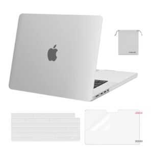 mosiso compatible with macbook pro 16 inch case 2024 2023 2022 2021 release m3 a2991 m2 a2780 m1 a2485 pro max, plastic hard shell case&keyboard cover&screen protector&storage bag, matte clear