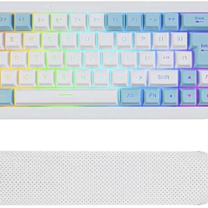 KOLMAX 60% Wireless Gaming Keyboard,Ultra-Compact 2.4G Rechargeable RGB Gaming Keyboard,with Detachable Wrist Rest Backlit Ergonomic 63 Keys Keyboard for Windows Mac PC Xbox PS4 Gamers(Whiteblue)…