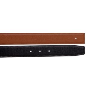 UzHot Reversible H Full Grain Leather Belt Strap Without Buckle Blank Replacement Strip For Women And Men 32mm Wide Brown New 38inch