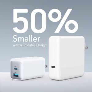 Anker USB C 65W, 725 , Ultra-Compact Dual-Port Foldable Travel Wall Charger for MacBook Pro/Air, iPad Pro, Galaxy S21/S10, Dell XPS 13, Note 20/10+, iPhone 13/Pro, Pixel, and More