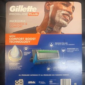 Gillette Proglide Plus Anti Friction Enhanced Comfort Strip Cartridge Blades - 16 Count