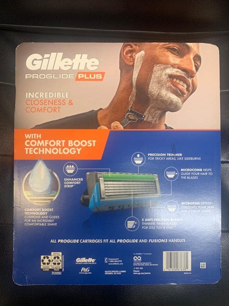 Gillette Proglide Plus Anti Friction Enhanced Comfort Strip Cartridge Blades - 16 Count