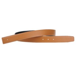 UzHot Reversible H Full Grain Leather Belt Strap Without Buckle Blank Replacement Strip For Women And Men 32mm Wide Brown New 38inch