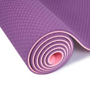 NA Yoga Mat 80cm Widened, Lengthened and Thickened Two-Color Yoga Fitness Non-Slip Home