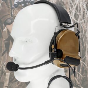 Hearangel Tactical Headset,Sound Pickup Noise Reduction & K 2 Pin PTT for Airsoft Activities (Coyote Brown)