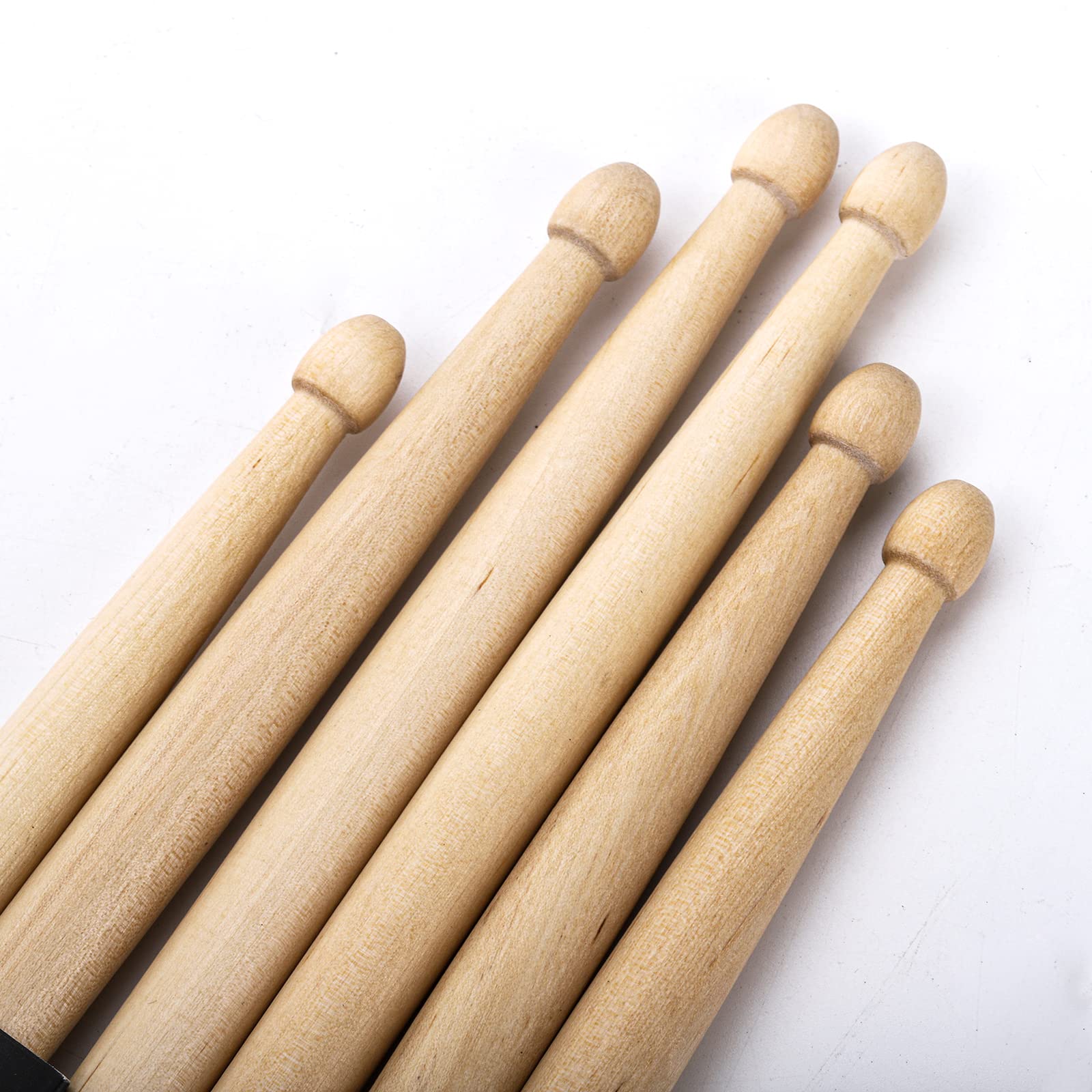 Suwimut 12 Pairs Drum Sticks with Non-Slip Rubber Handle, Classic 7A Maple Wood Tip Drumsticks for Kids, Adults, and Beginners, Professional Musical Instrument Percussion Accessories, 6 Colors