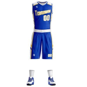 BaiLiLai Personalize Your Own Reversible Basketball Jersey Uniform Custom Name and Number for Men/Women/Youth, Blue &White