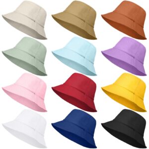 12 pack bucket hat bulk for women men multicolor sun hat packable fishing hats travel hat summer bucket hat